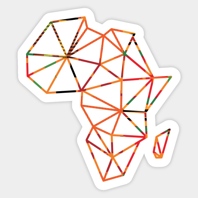 Africa Map ,Geometric, African Ankara Kente Pattern Sticker by kentevibes